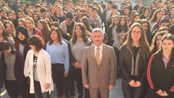 Torbalı İlçe  Milli Eğitim Müdürü Cafer TOSUN , Torbalı Anadolu Lisesinde  İstiklal Marşı Törenine Katıldı.