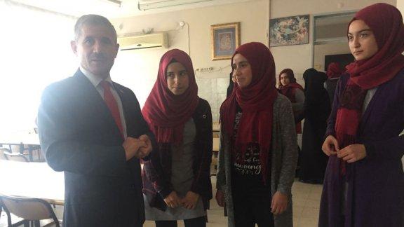 Torbalı İlçe Milli Eğitim Müdürü Cafer TOSUN Şehit Uzman Çavuş Tolga Sağlam Kız Anadolu İmam Hatip Lisesini ziyaret etti