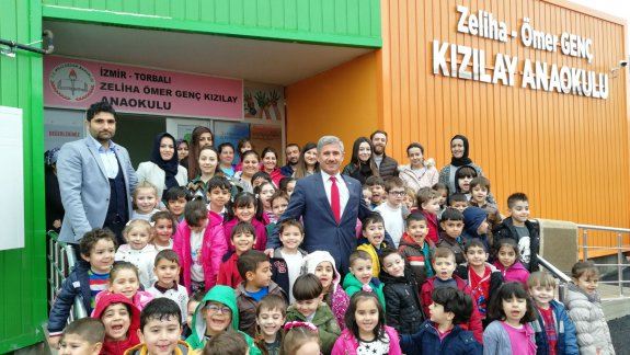 Torbalı İlçe Milli Eğitim Müdürü Cafer TOSUN ;Zeliha-Ömer GENÇ Kızılay anaokulu ziyaret etti.